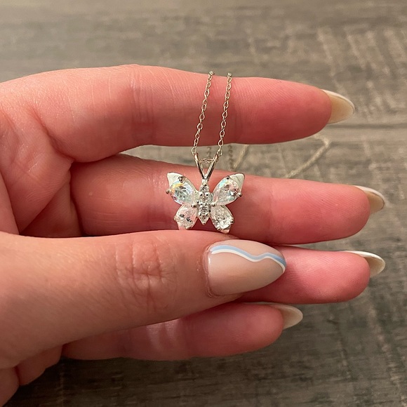 Jewelry - Italian-Made 925 Sterling Silver Chain & Butterfly Pendant